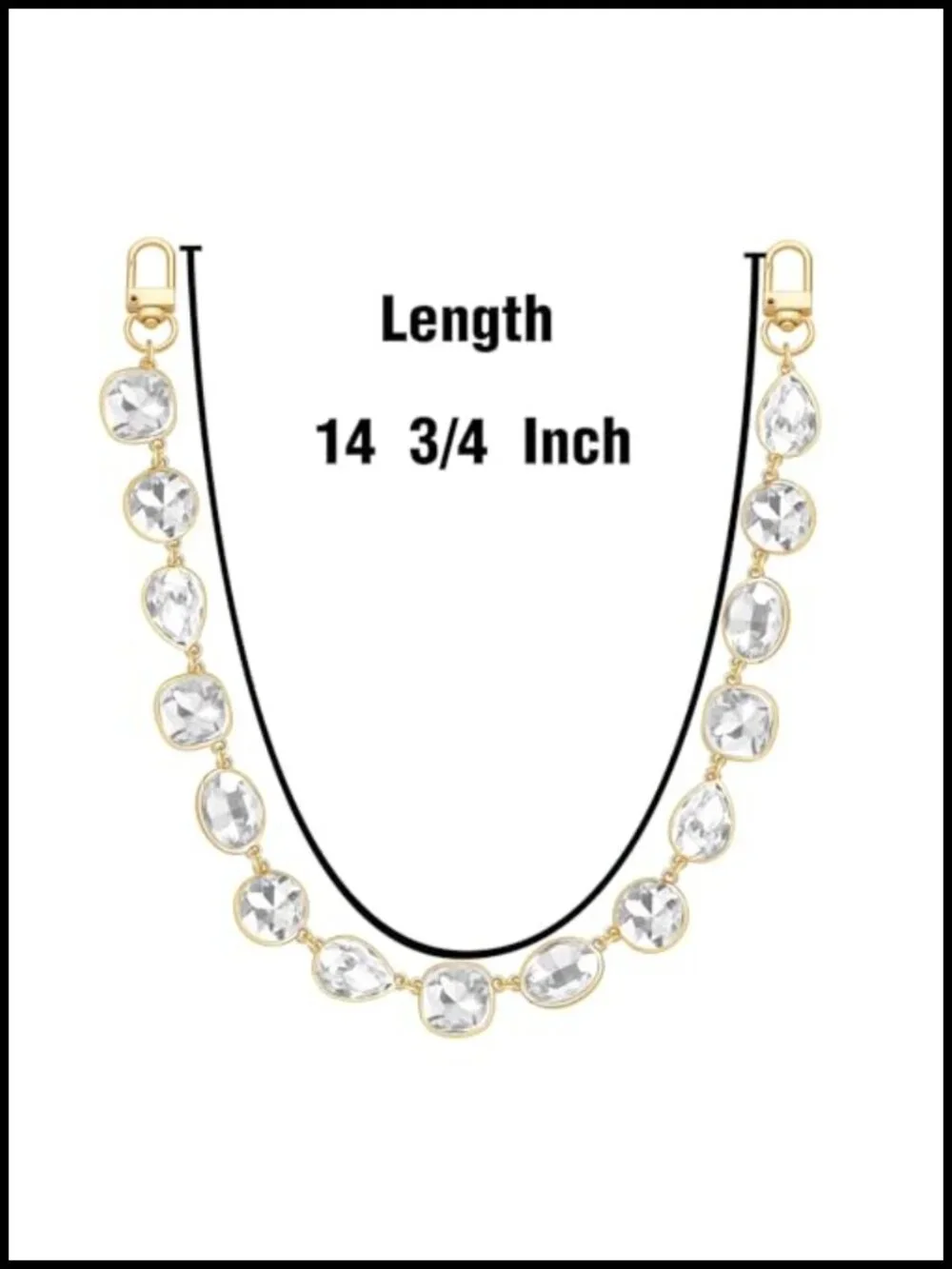 Rhinestone Purse Bag Chain Charm - Gold Plated Keychain